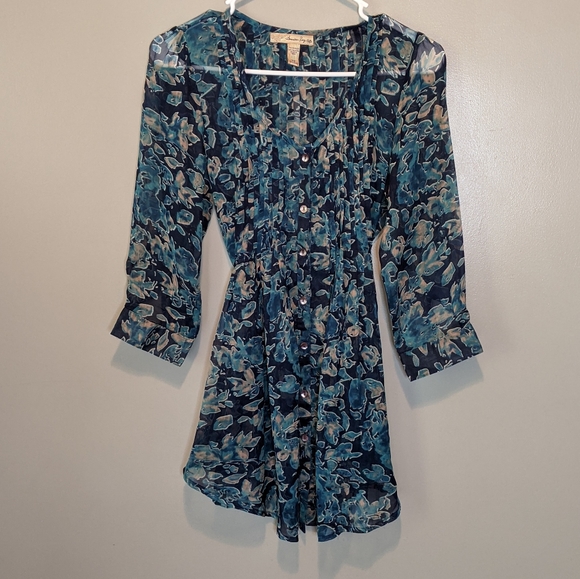 American Rag Tops - American Rag Sheer Blue Blouse
